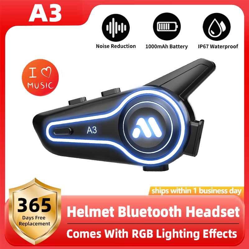 Full Face Motorcycle Helmet With Bluetooth - Nuovo A3 Casco Moto Auricolare Bluetooth