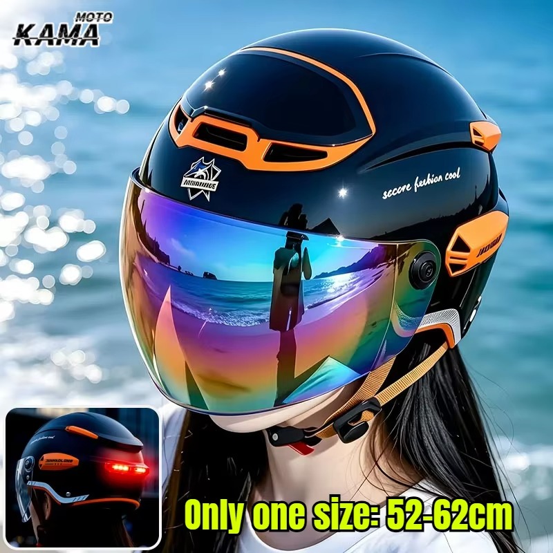 Casco Moto Vintage Estivo Rego - Dual Visor Motorcycle Racing Helmet recensione e prezzo